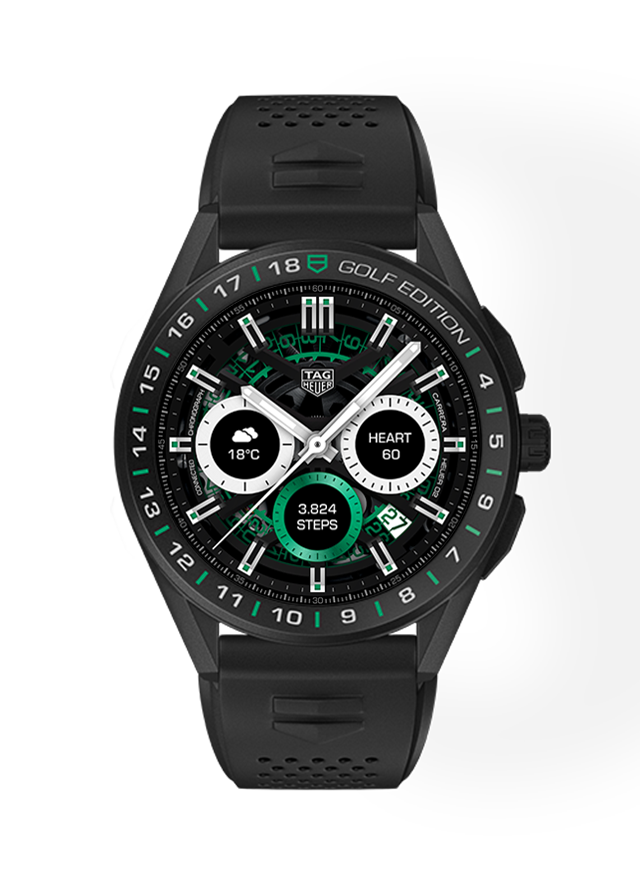 Watch discover. Tag Heuer Golf Edition. Tag Heuer connected Golf. Tag Heuer Golf watch. Tag Heuer connected Green.