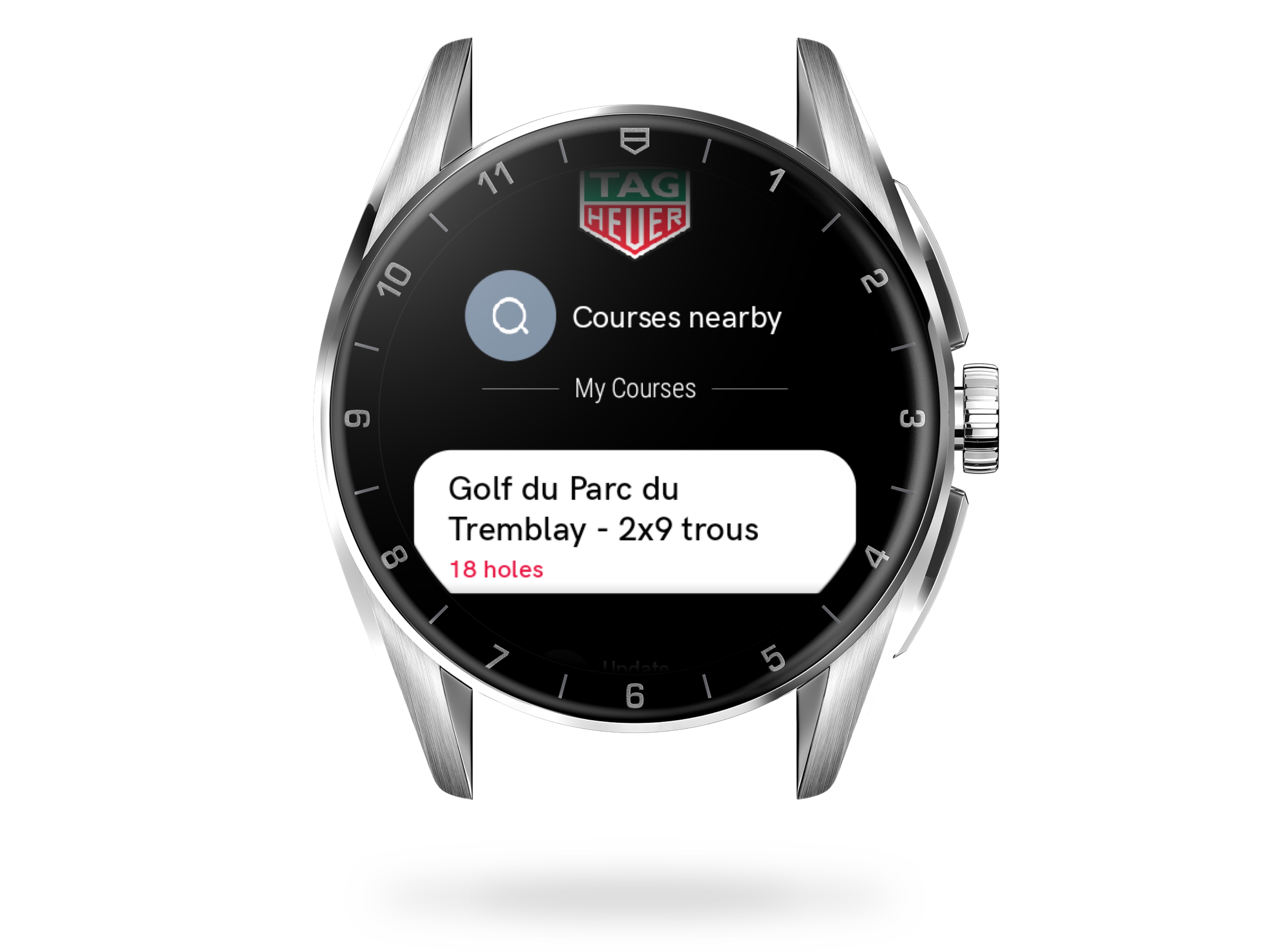 Jogue golfe com o TAG Heuer Connected, Suporte aplicativo Golf