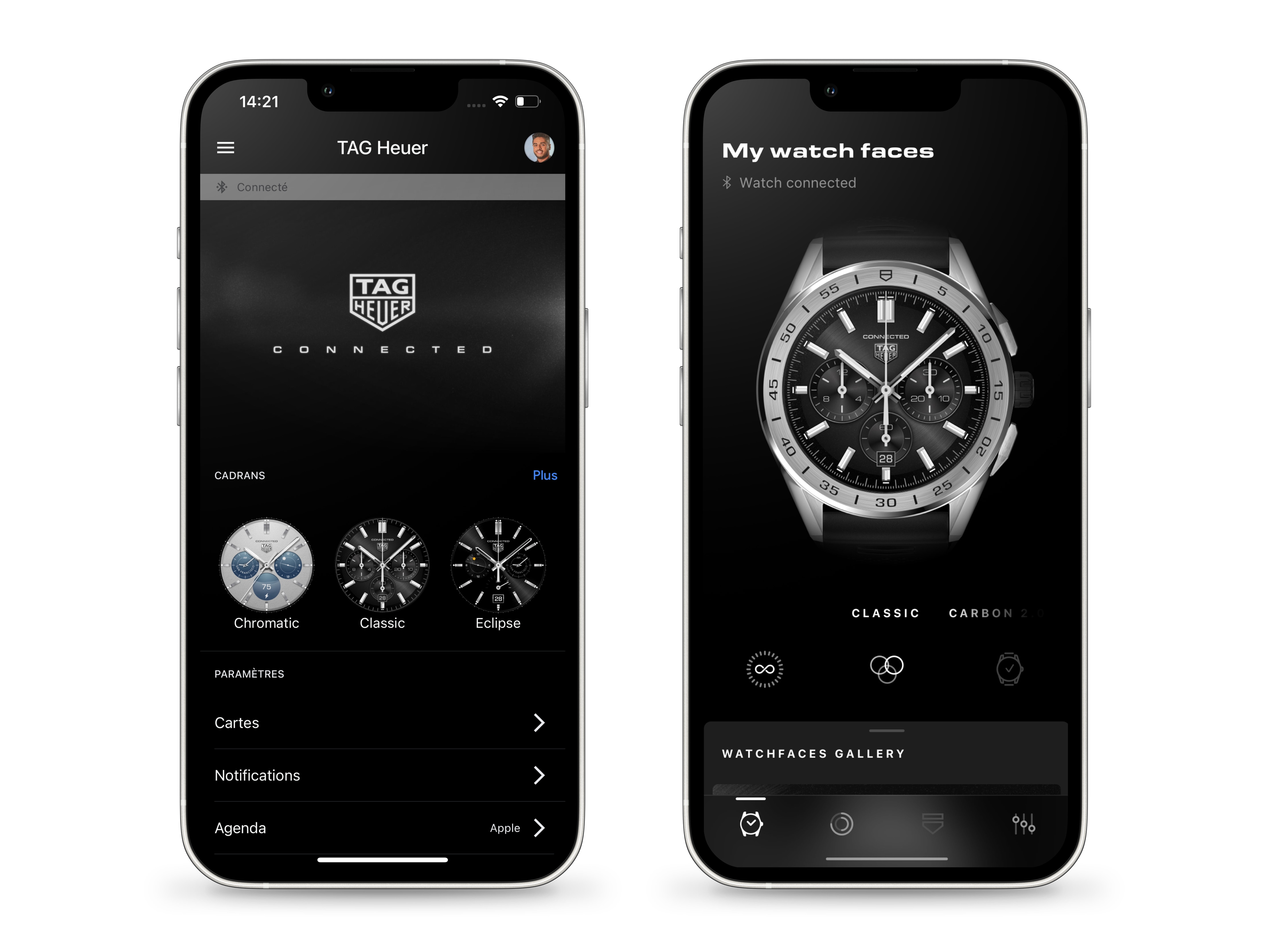 Jogue golfe com o TAG Heuer Connected, Suporte aplicativo Golf