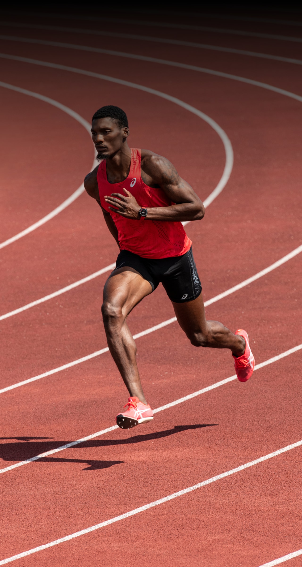 Fred Kerley wearing TAG Heuer Connected Watch