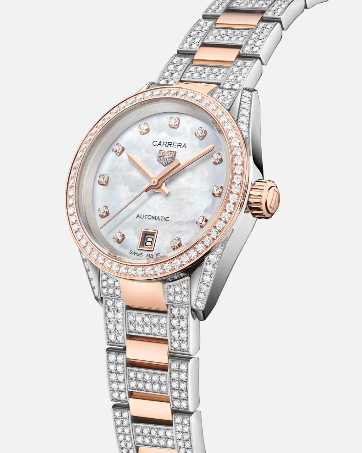 Tag heuer carrera hotsell diamond automatic ladies watch