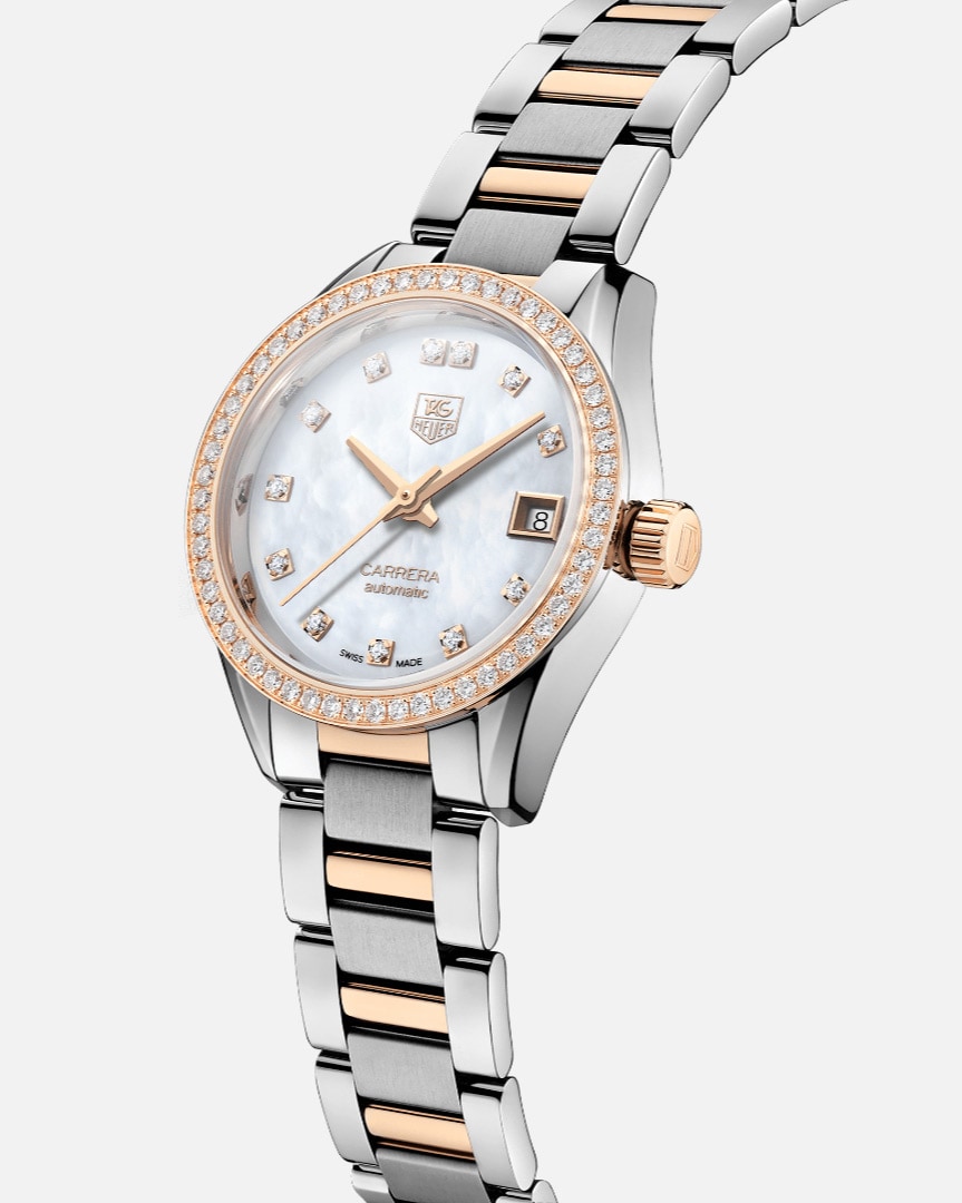 Tag heuer carrera on sale womens rose gold