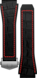Armband aus schwarzem Kautschuk mit roten Akzenten