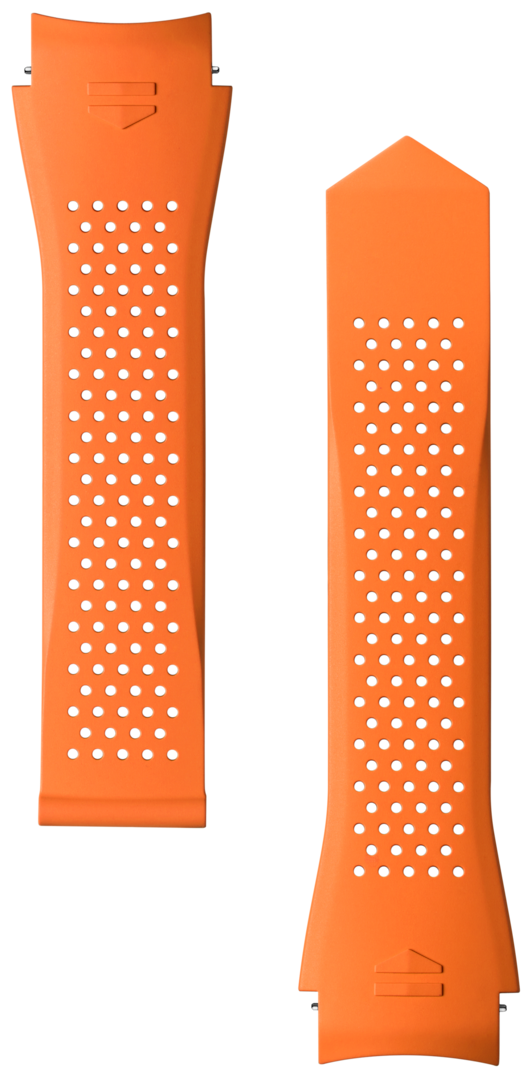 Pulseira em borracha laranja perfurada Calibre E5 45 mm