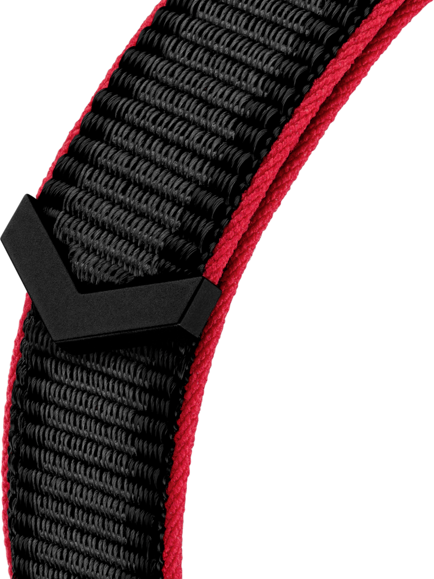 Pulseira de corrida em tecido vermelha e preta Calibre E5 45 mm