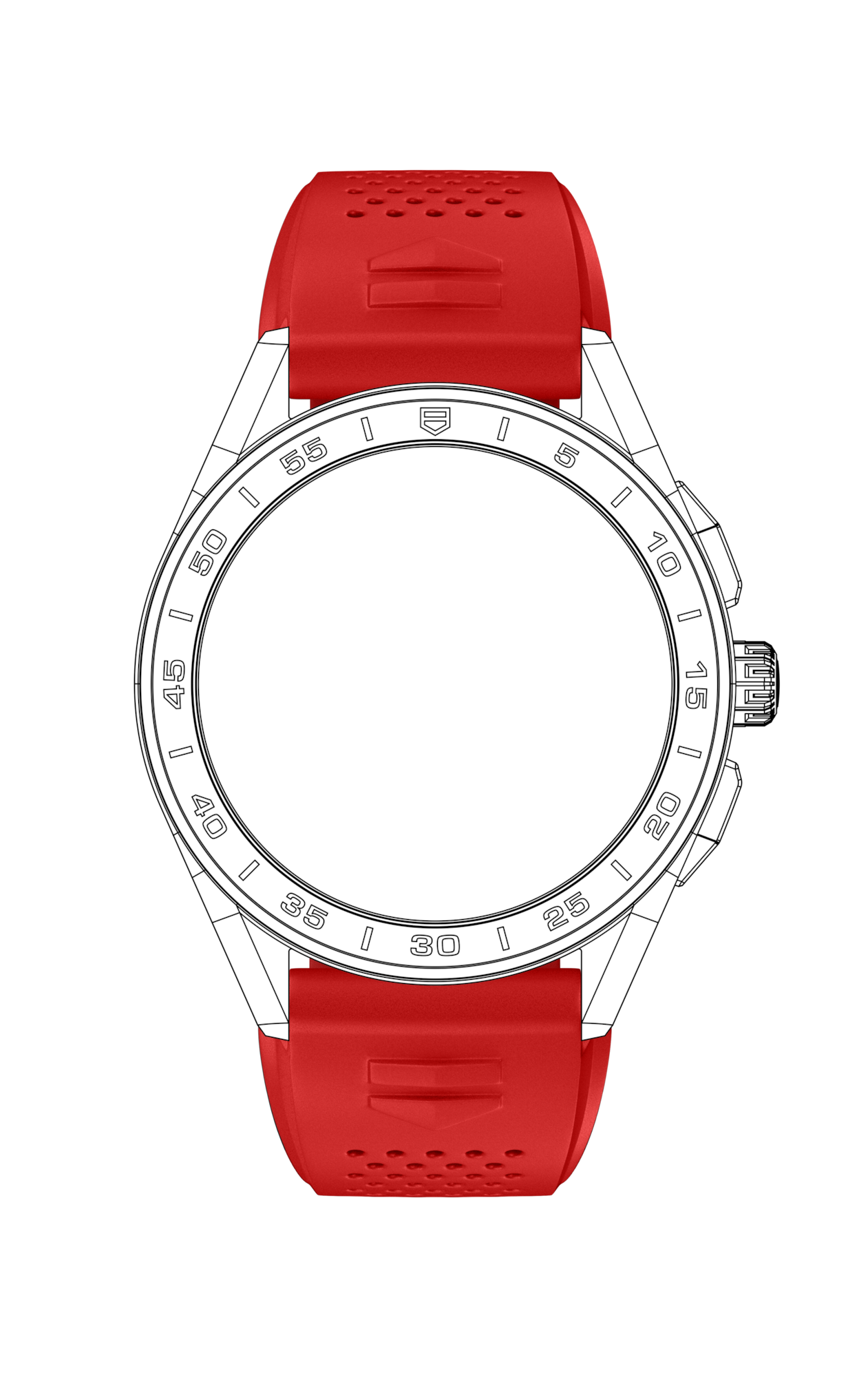 Cinturino in caucciù rosso Calibre E3