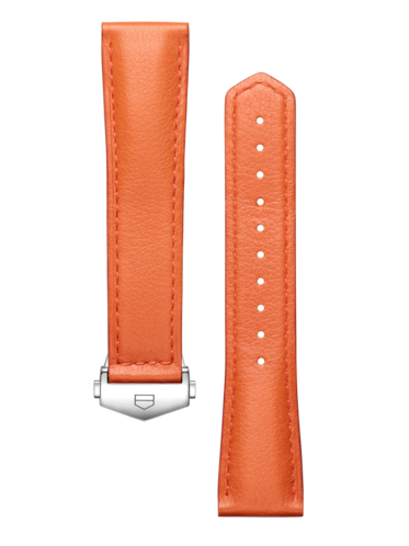 泰格豪雅卡莱拉系列36毫米腕表橙色皮革表带