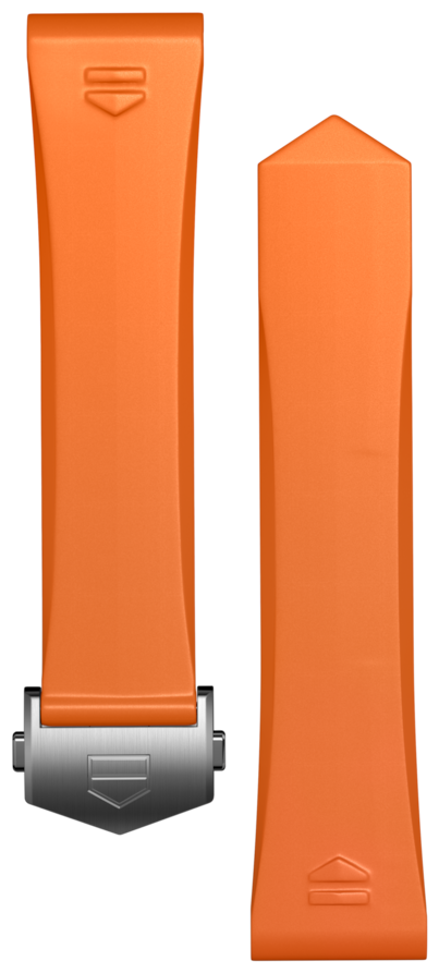 Armband aus orangefarbenem Kautschuk Calibre E4 42 mm
