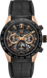 TAG Heuer Carrera Black Rubber and Alligator Steel and Gold Black