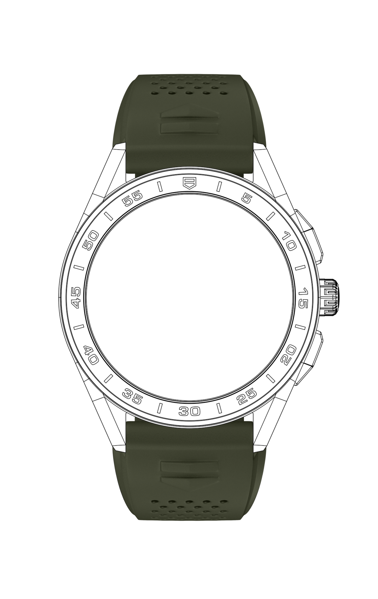 Cinturino in caucciù kaki Calibre E3