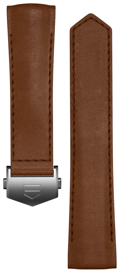 Bracelet en cuir marron Calibre E4 de 42 mm