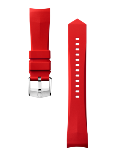 Pulseira em borracha vermelha Calibre E5 40 mm