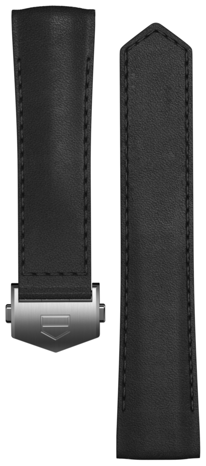 Bracelet en cuir noir 42 mm
