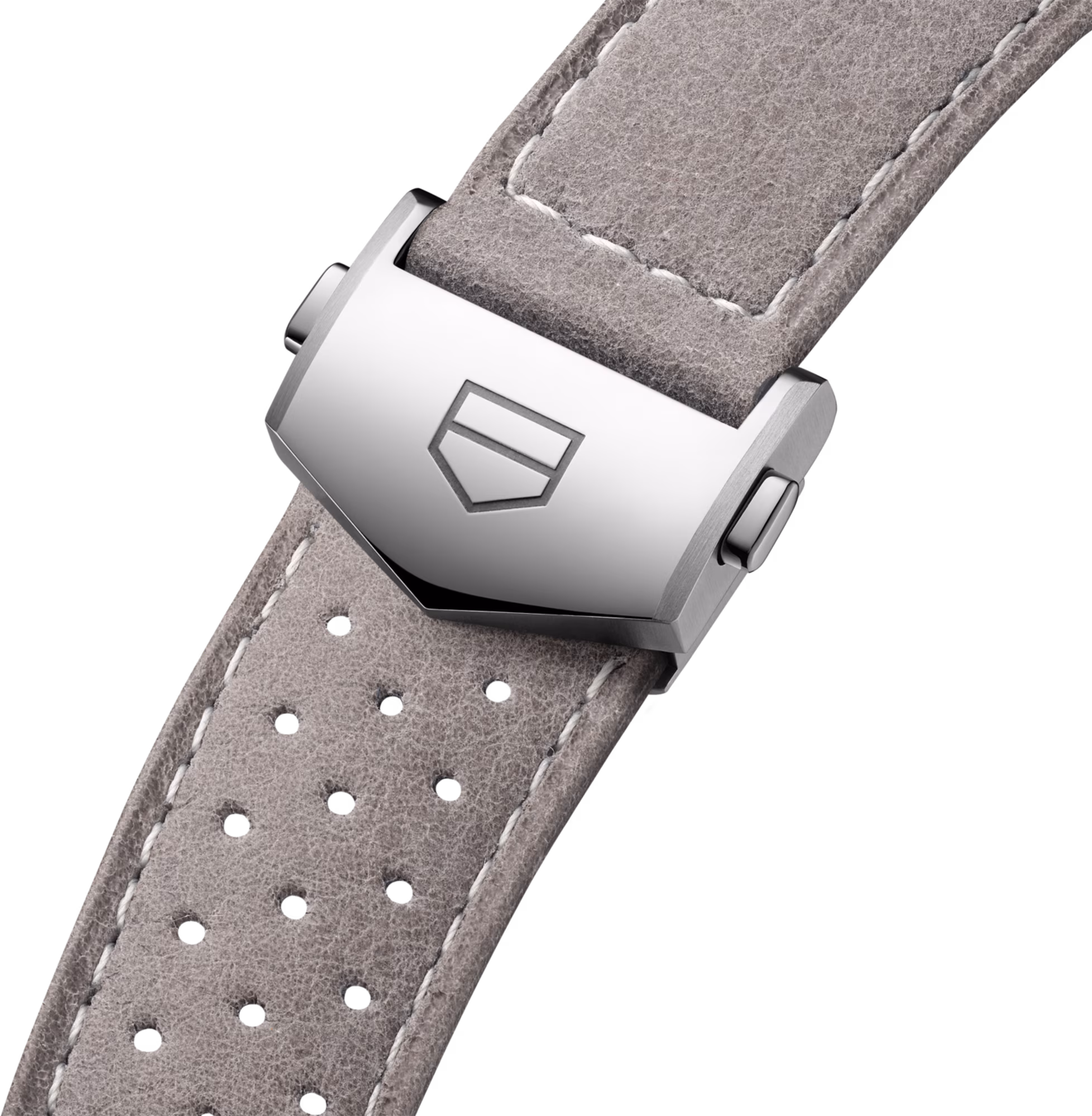 TAG HEUER CARRERA 39MM GREY PERFORATED LEATHER STRAP - BC6671