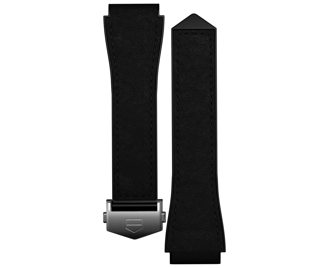 Correa de piel negra de dos materiales Calibre E4 45mm