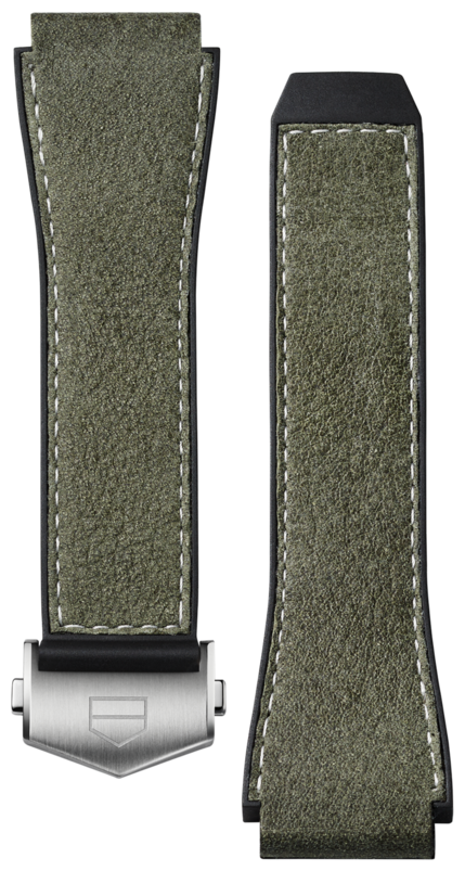 Bracelet vert en caoutchouc et cuir