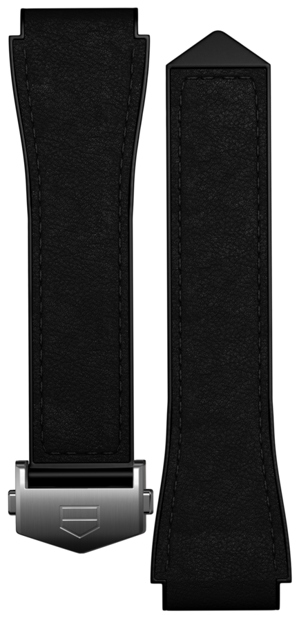 Black Bi-material Leather Strap Calibre E4 45 мм