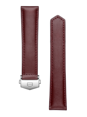 TAG HEUER CARRERA（卡萊拉）39毫米腕錶酒紅色皮革錶帶