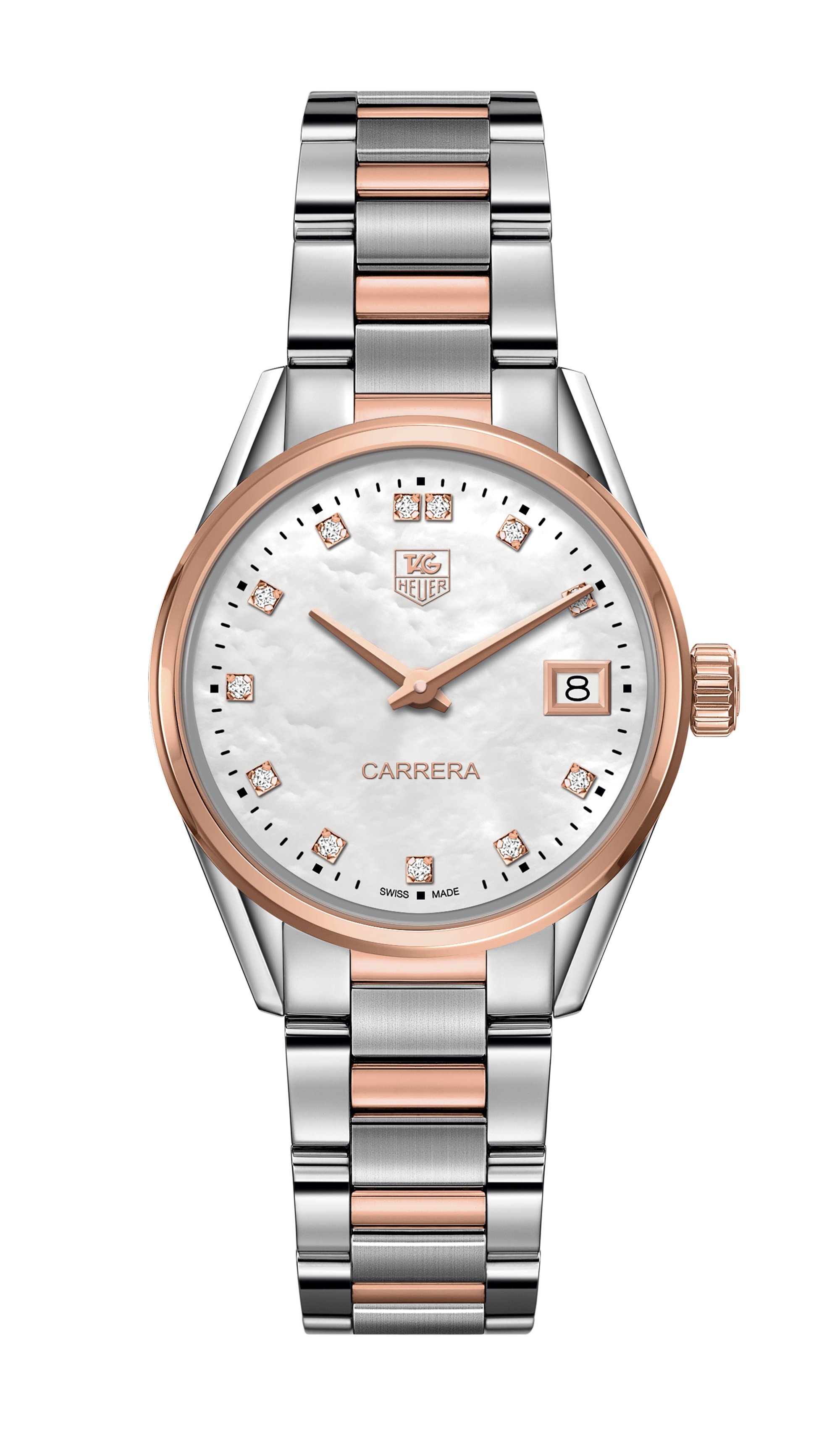 TAG Heuer Alter Ego Ladies Watch Steel Pearl Quartz 28mm Wp1410 With Leather Strap