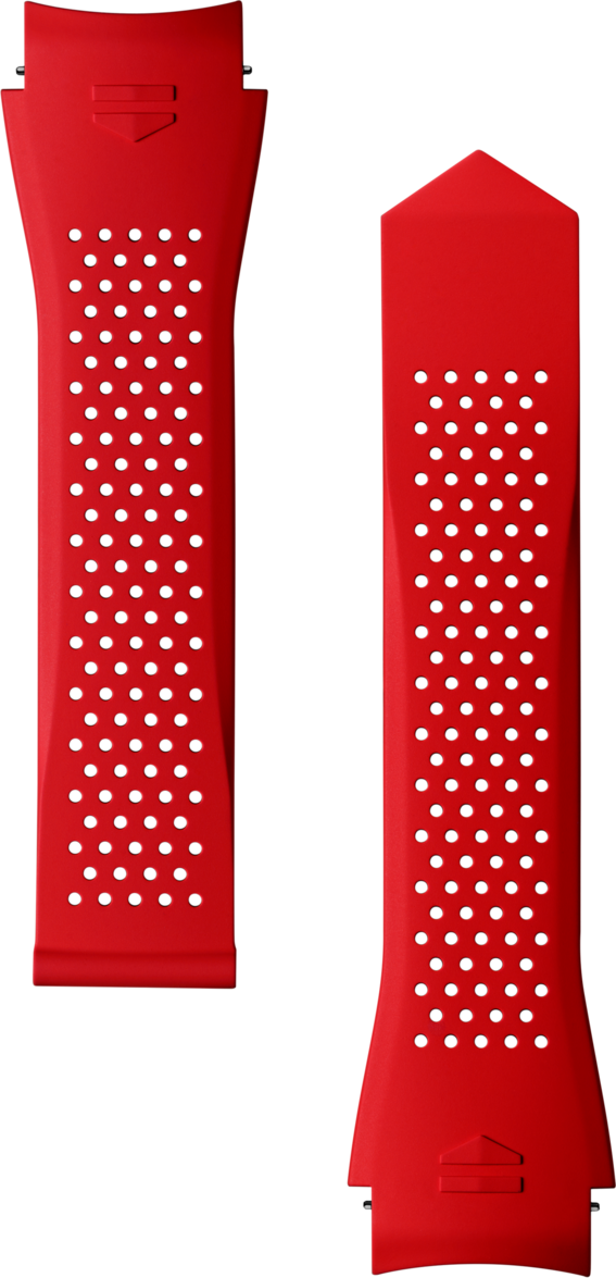 Pulseira em borracha vermelha perfurada Calibre E5 45 mm