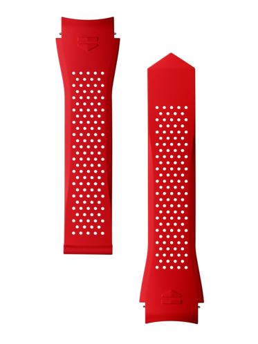 Correa de caucho rojo perforada Calibre E5 45 mm