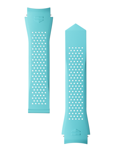 Pulseira em borracha perfurada azul-clara Calibre E5 45 mm