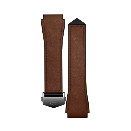 Brown Bi-material Leather Strap Calibre E4 45 мм