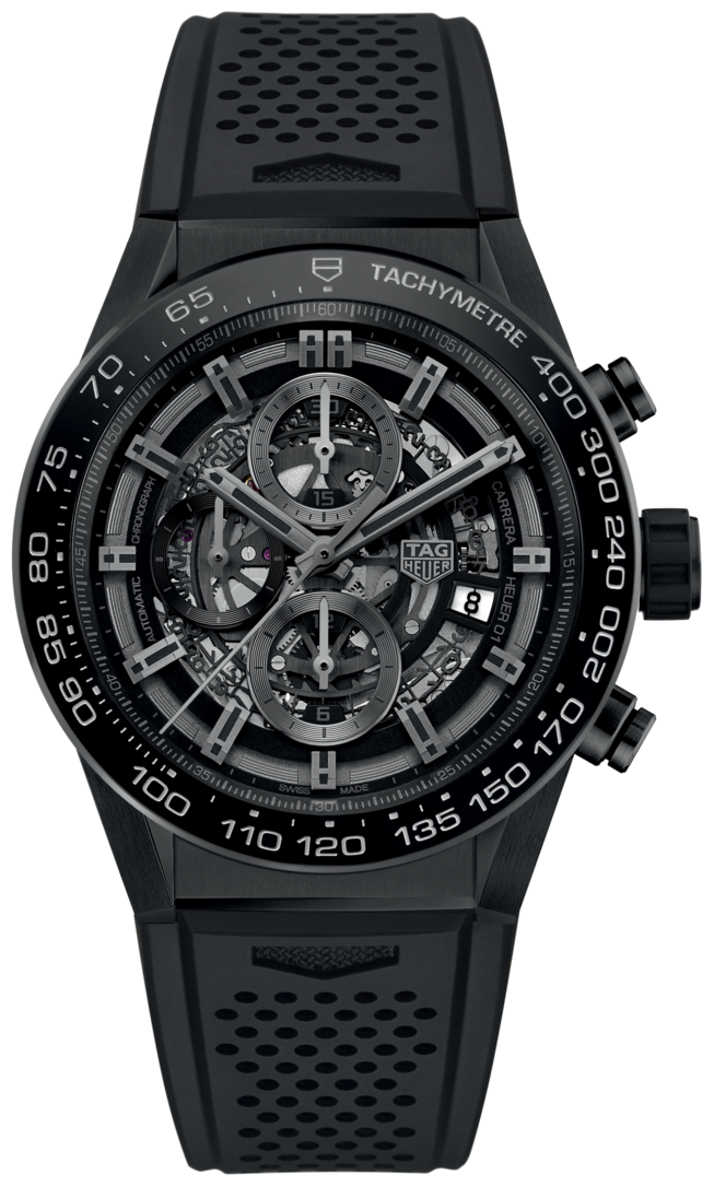 Tag Heuer Carrera Black Skeleton Dial 45mm – BOX & PAPERS