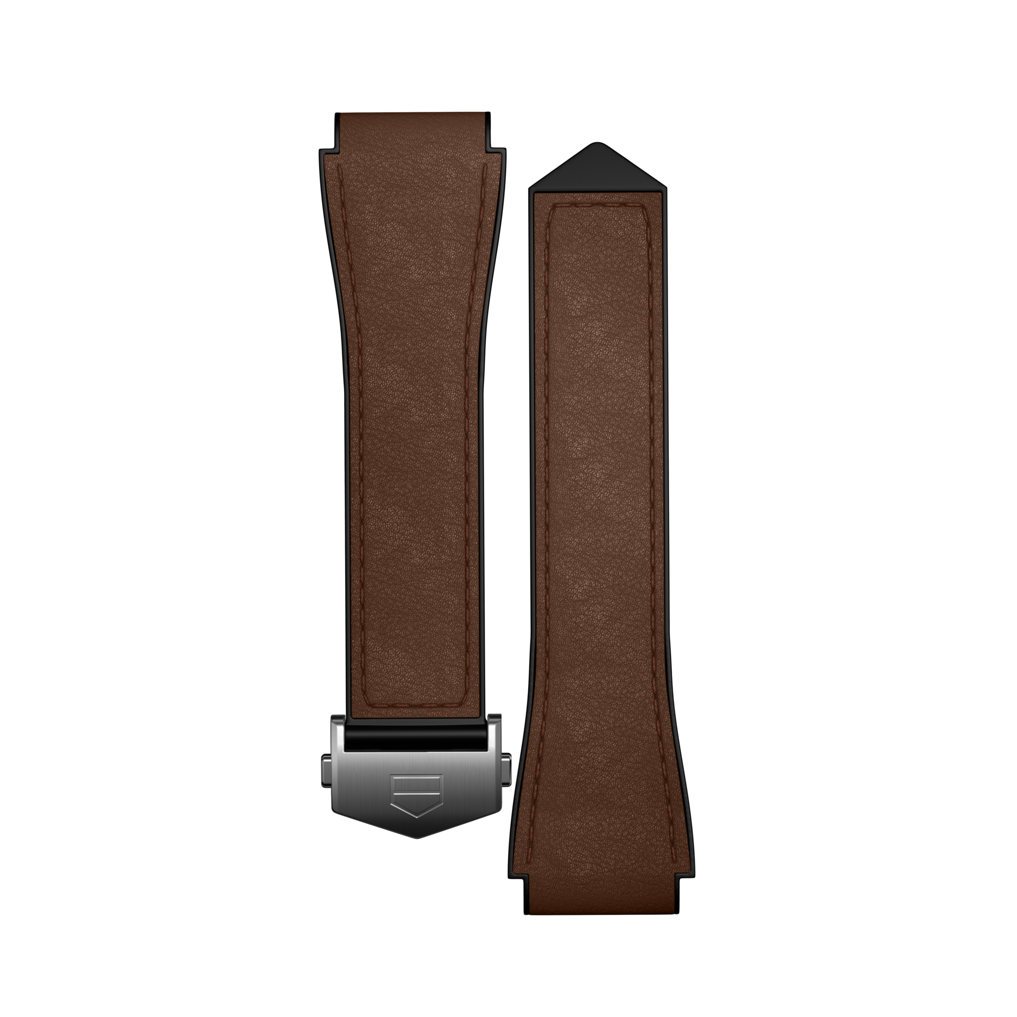Brown Bi-material Leather Strap Calibre E4 45 mm - - BT6270 | TAG