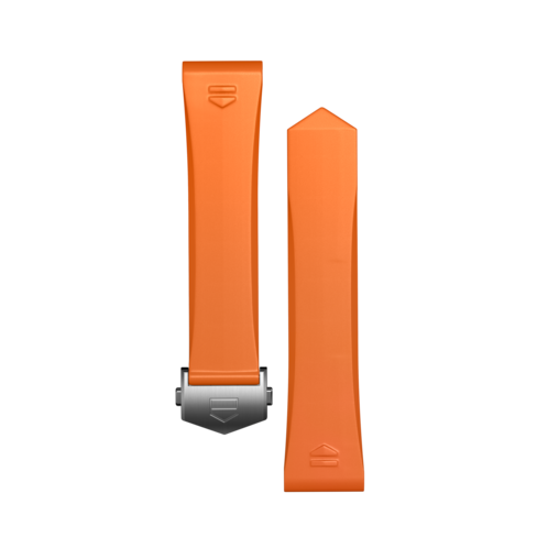Armband aus orangefarbenem Kautschuk Calibre E4 42 mm