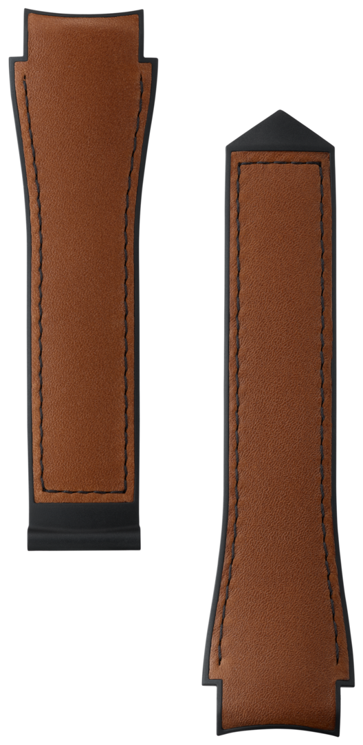Correa de piel marrón y caucho Calibre E5 45 mm