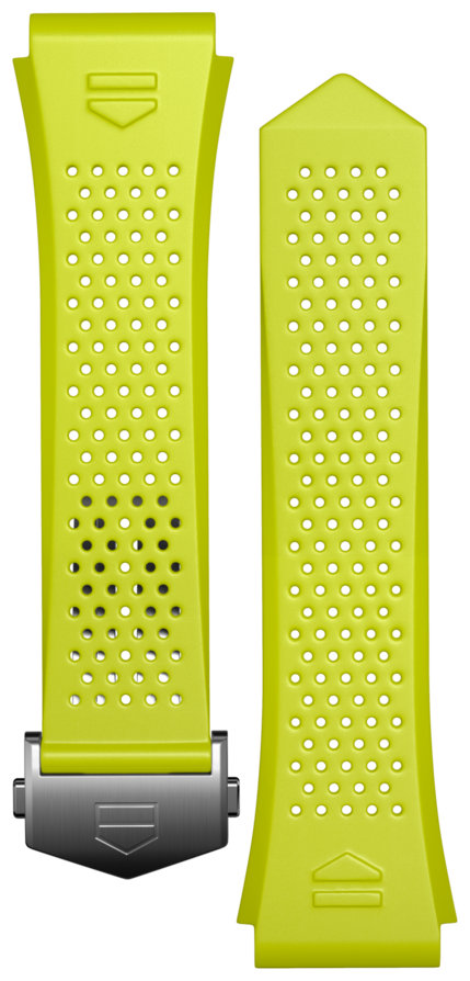 Pulseira em borracha amarelo-limão Calibre E4 45 mm