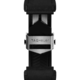 Черный кожаный ремешок из двух материалов 45 мм