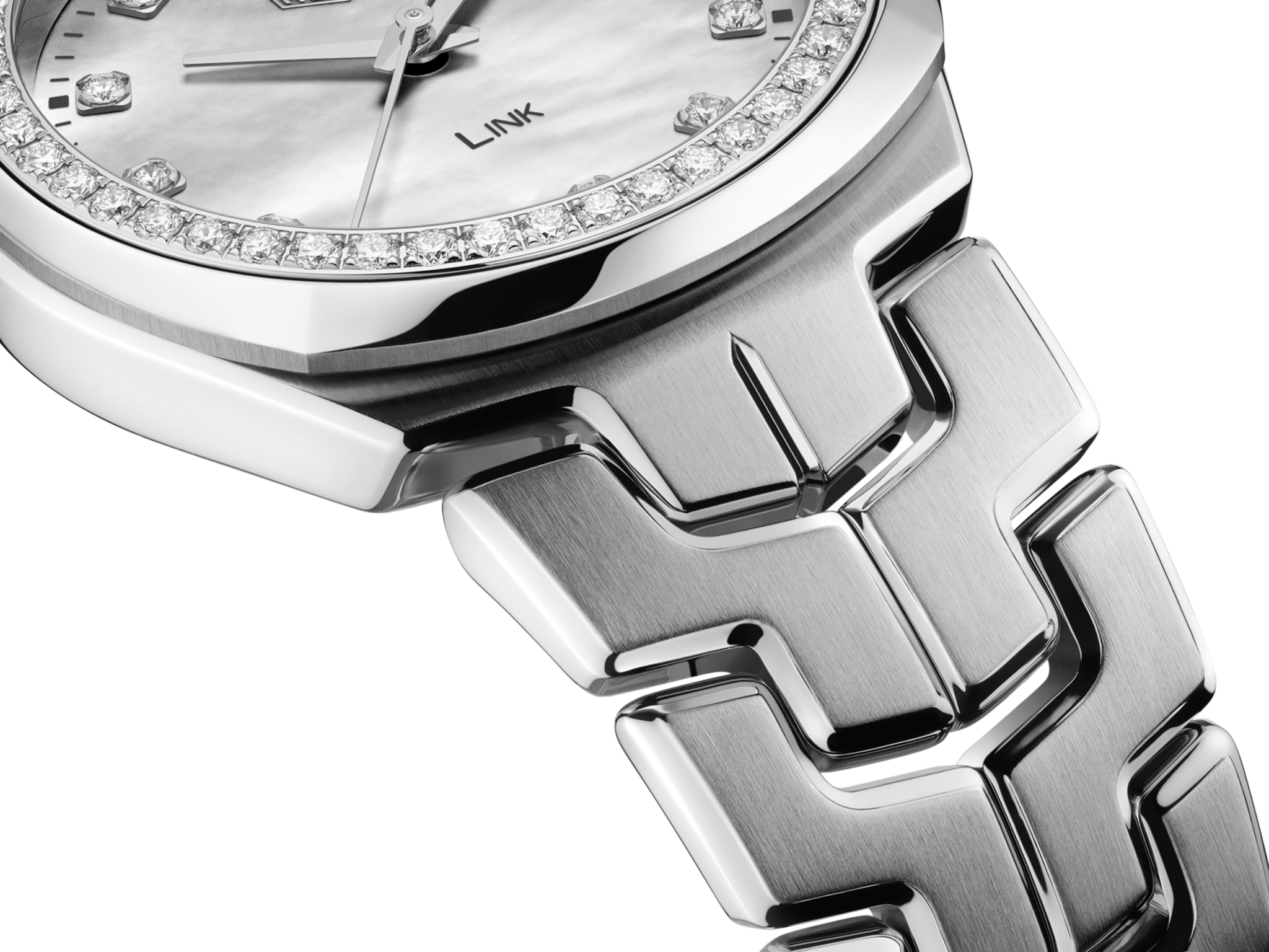 電池交換済 TAG Heuer タグホイヤー リンク WBC1316 デイト 100m防水 純正ダイヤモンド 12Pダイヤ ダイヤベゼル ホワイトシェル SS ステンレス レディース クォーツ【6ヶ月保証】【腕時計】【中古】 電池交換済 TAG Heuer タグホイヤー リンク WBC1316 デイト 100m防水