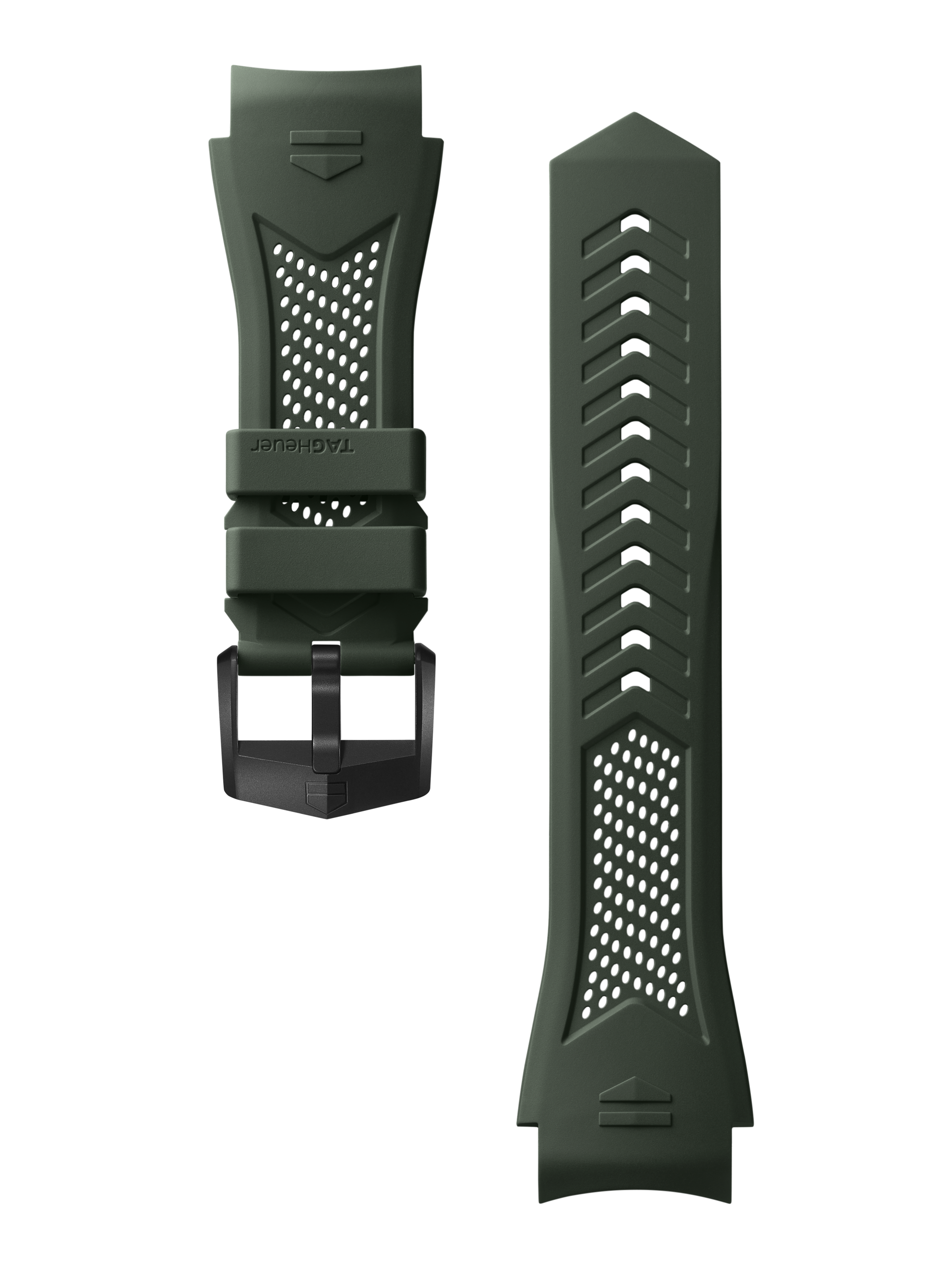 Bracelet de sport en caoutchouc vert kaki Calibre E5 45&nbsp;mm