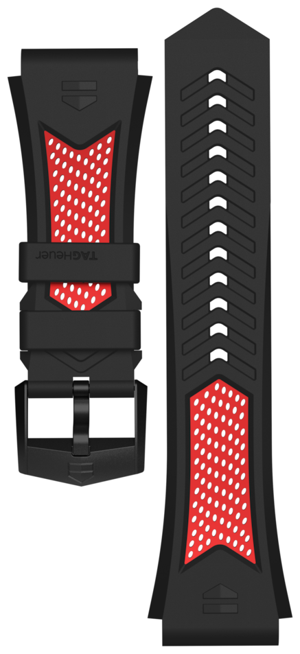 Calibre E4 45毫米智能腕錶紅色和黑色運動錶帶
