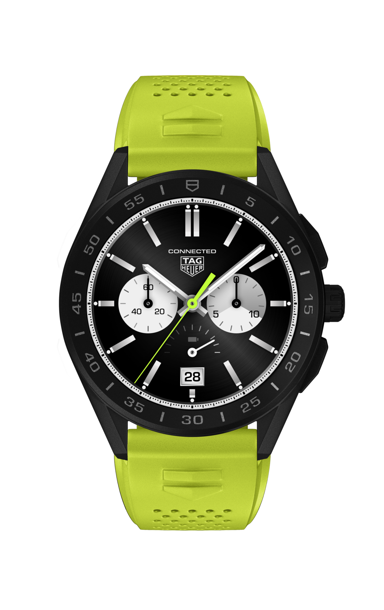 TAG Heuer Connected Titanium Case 45 mm Lime Green Rubber Band