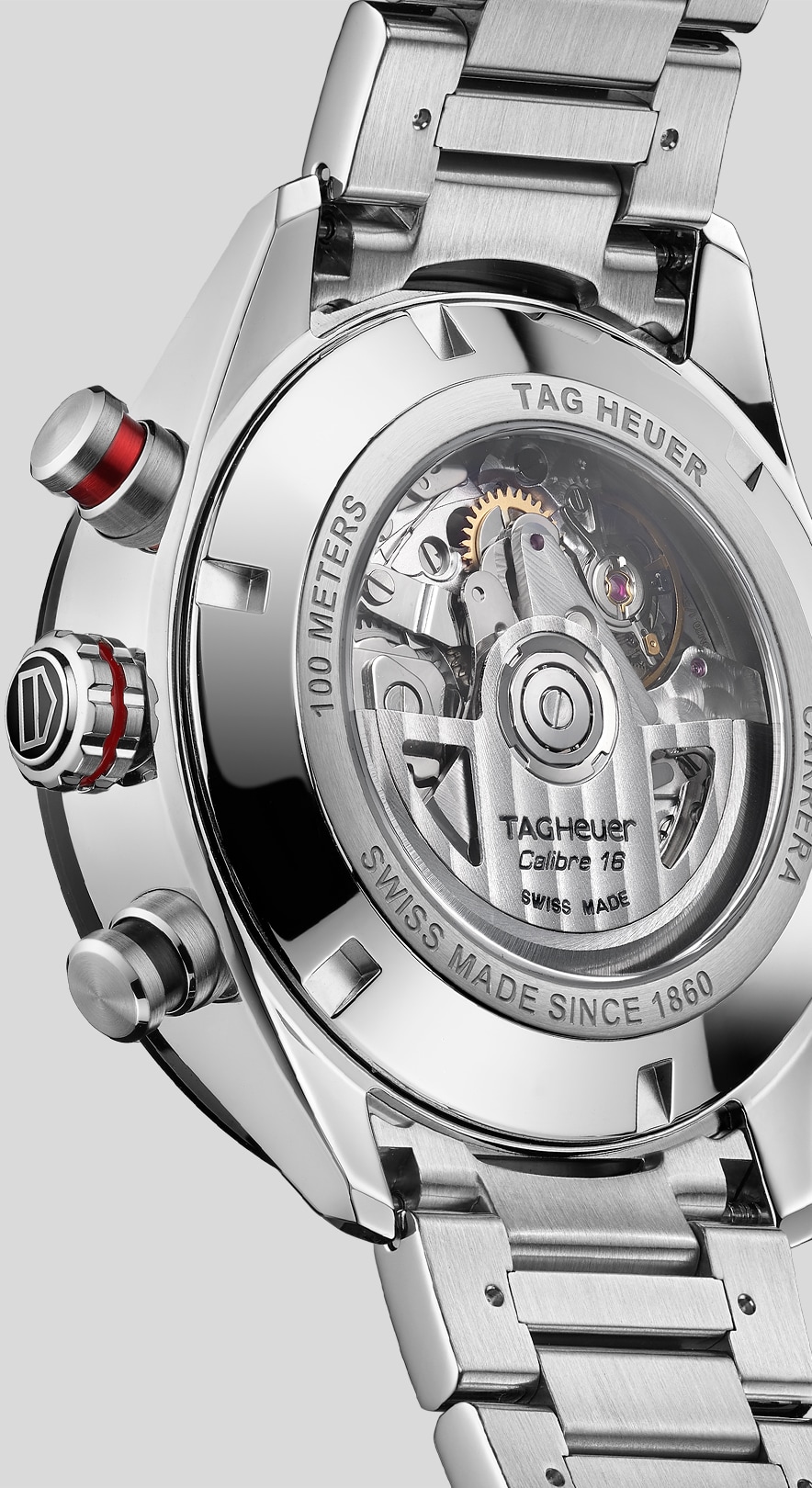 TAG Heuer Carrera Calibre 16 Chronograph Tachymeter Silver Dial SS  Men's Watch