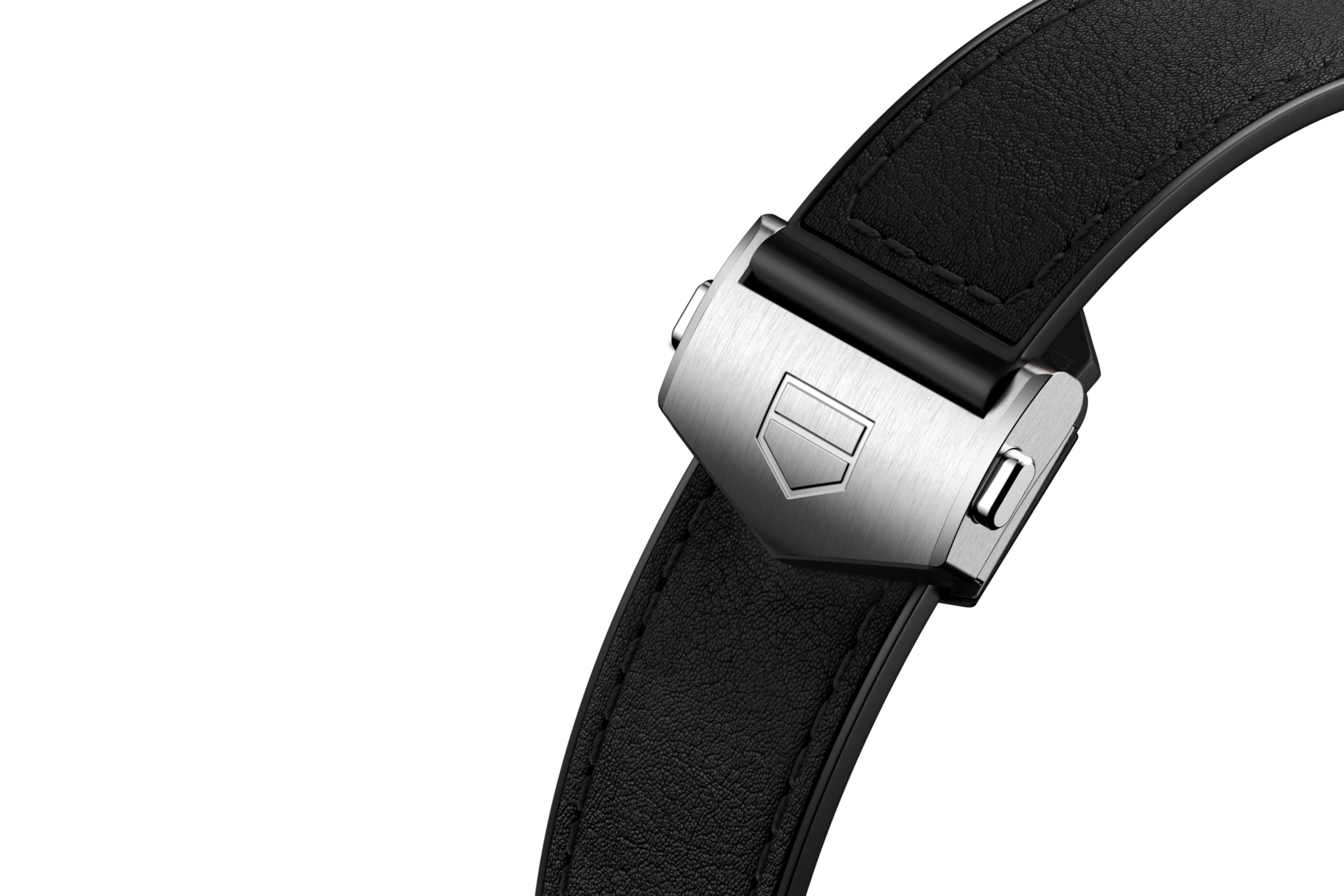 Correa de piel negra de dos materiales Calibre E4 45mm