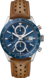TAG Heuer Carrera Brown Leather Steel Blue