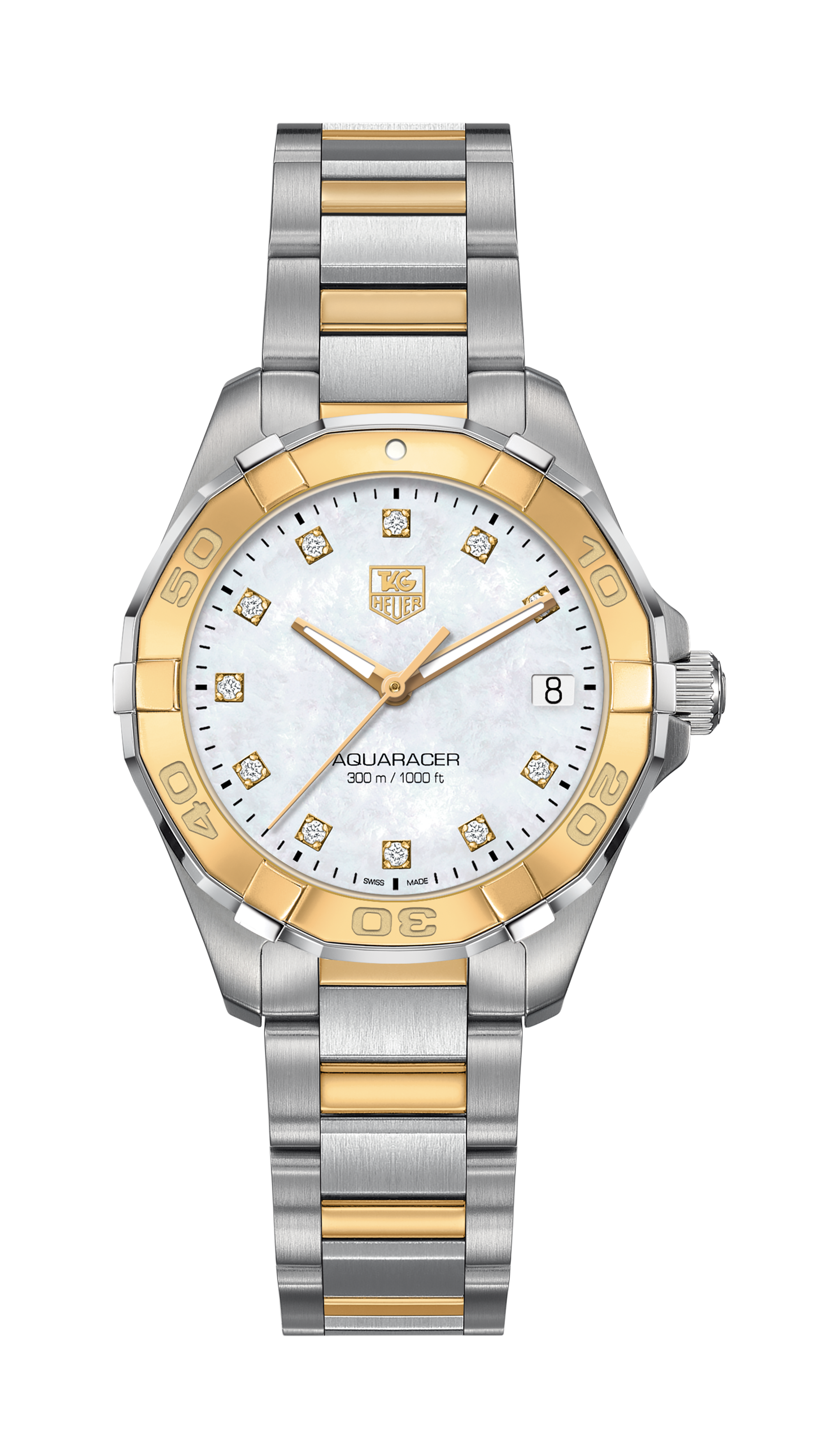 TAG Heuer WOMENS AQUARACER WAF1412. BA0823 SWISS QUARTZ SILVER LUXURY DATE WATCH