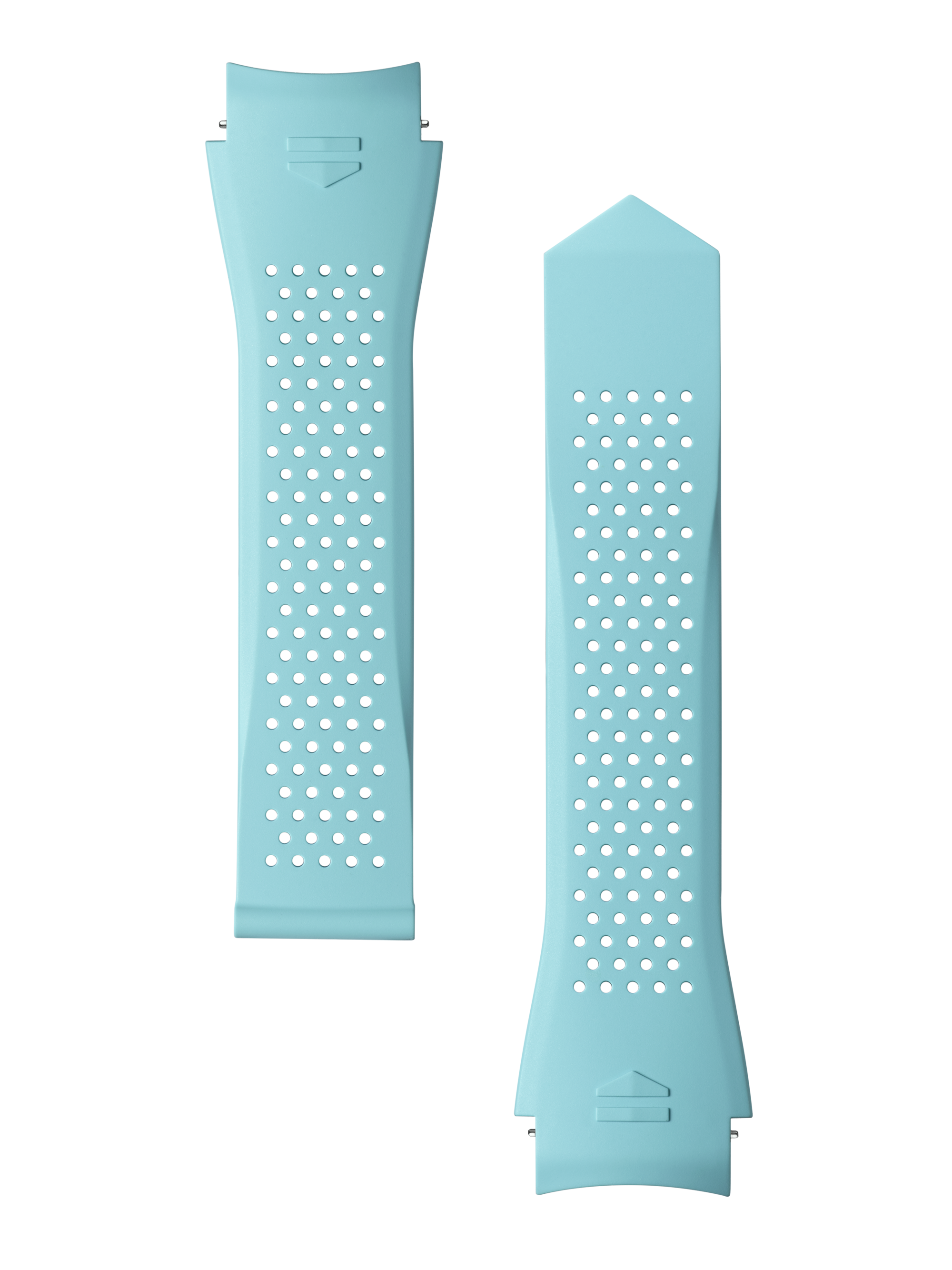 Bracelet en caoutchouc perforé bleu clair Calibre E5 45&nbsp;mm