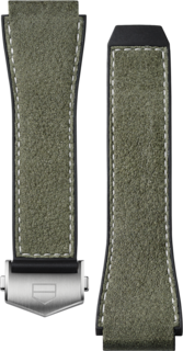 Armband aus grünem Kautschuk und Leder Calibre E3