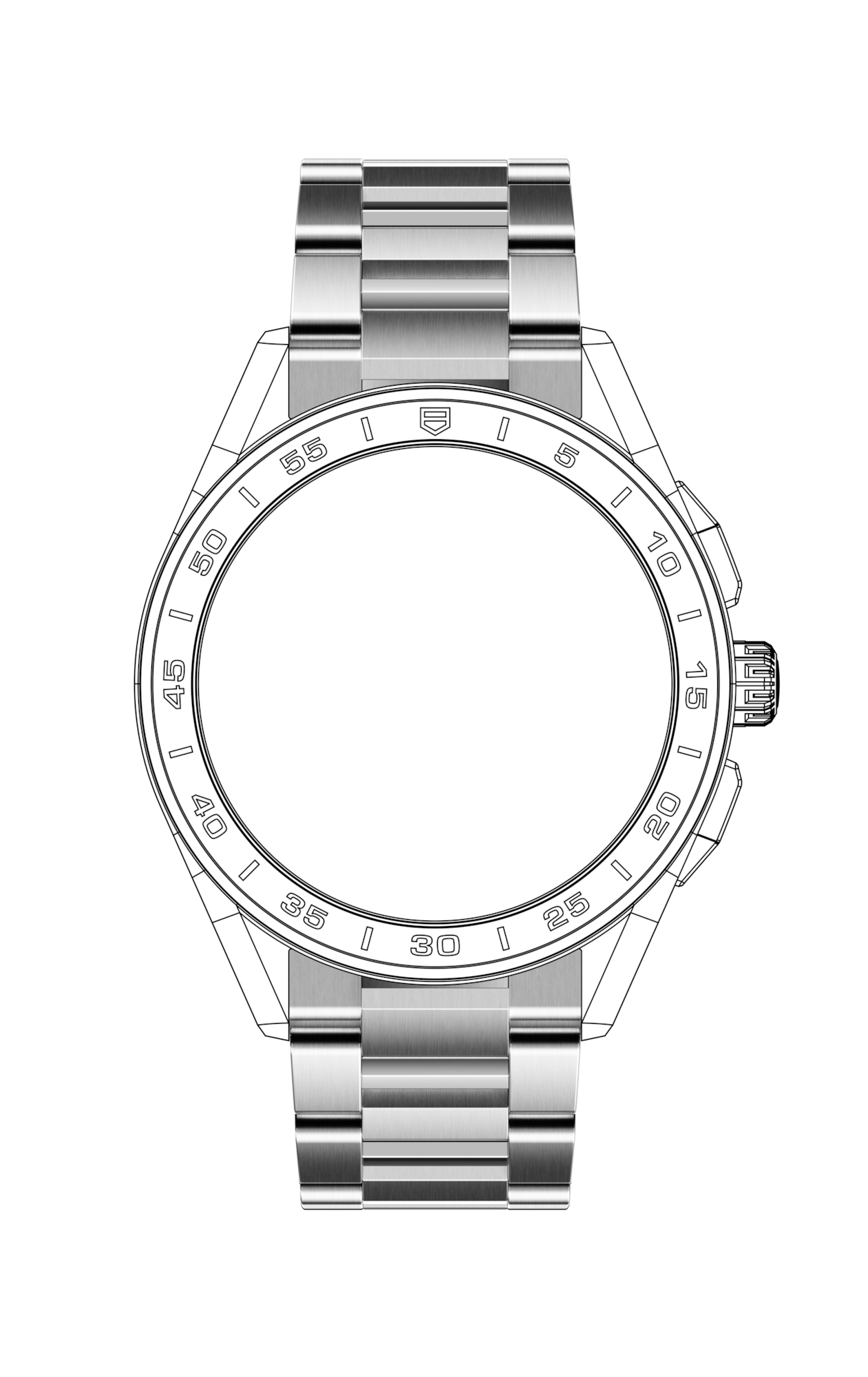 Steel  Bracelet Calibre E3 45 mm