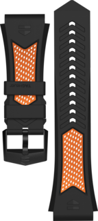 オレンジ＆ブラック スポーツストラップ(TAG Heuer Connected Calibre E4 45mm用)