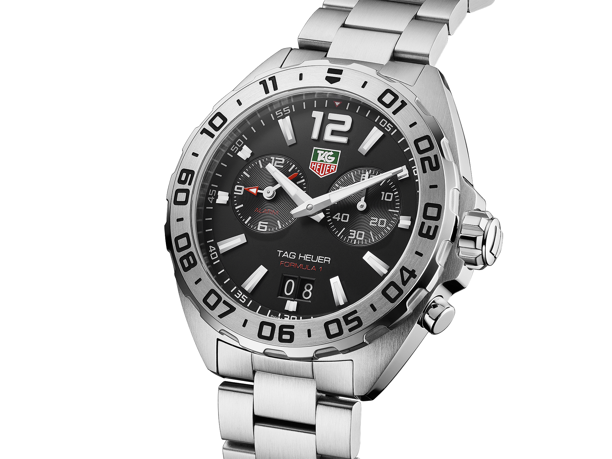 TAG Heuer Formula 1 CAZ101P. FC8245, Stick Indices, 2019, Very Good, Housing Steel, Band: Leather