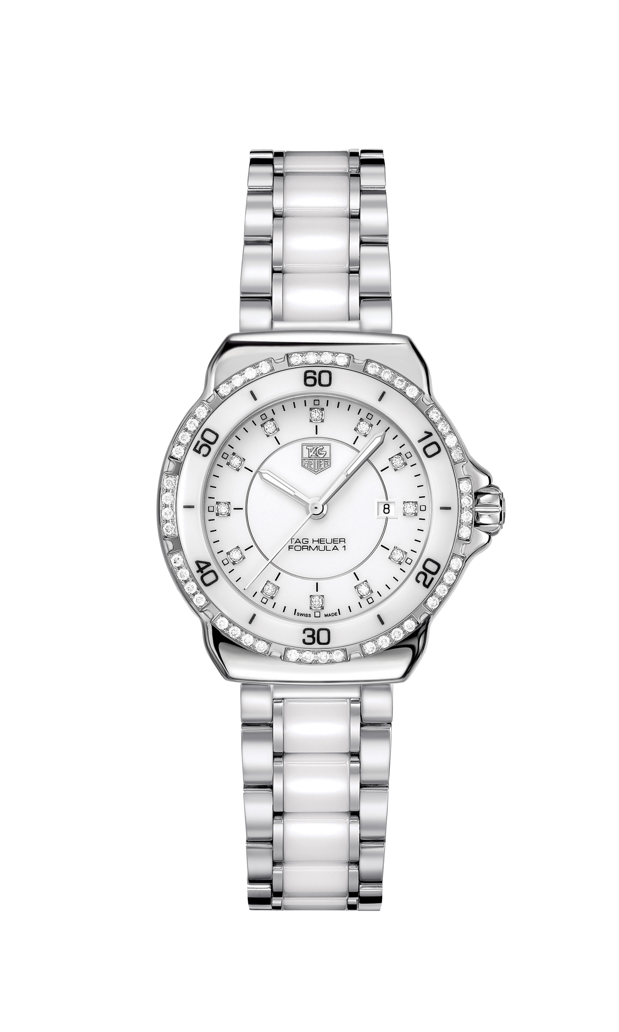 TAG Heuer MENS LINK WJ1114. BA0575 MOTHER OF PEARL DIAMOND STEEL LUXURY WATCH