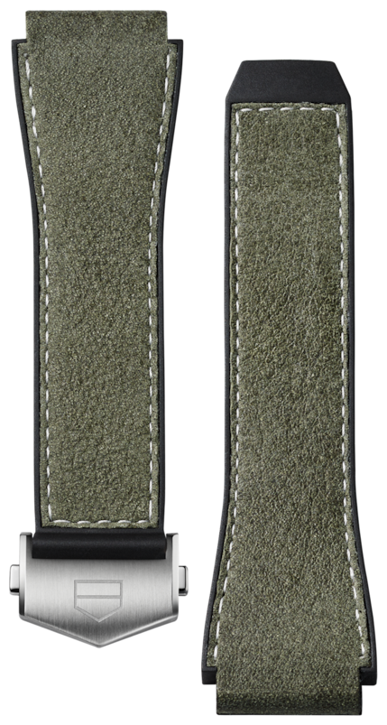Green Rubber and leather Band Calibre E3