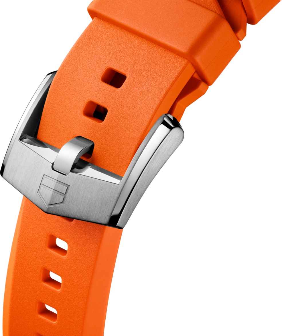 Pulseira em borracha laranja Calibre E5 40 mm