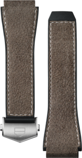 Armband aus braunem Kautschuk und Leder Calibre E3